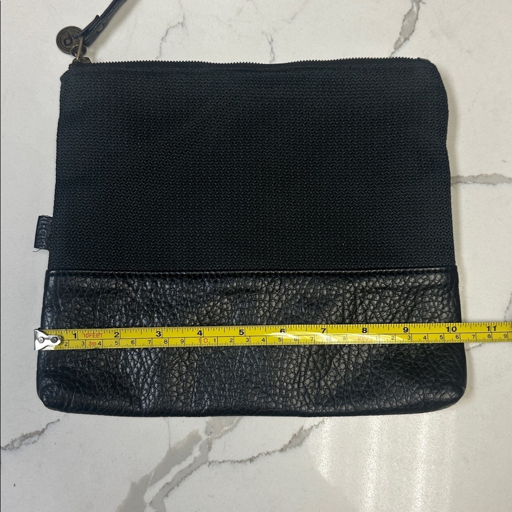 Pistil Black Have We Met? Textured Pouch Wristlet Bag with Leather Accent - Picture 6 of 13